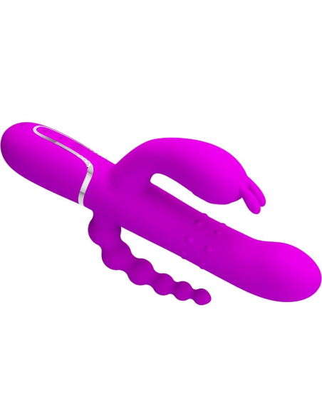 PRETTY LOVE - CAMMY TRIPLE VIBRADOR MULTIFUNCIÓN 4 EN 1 ROSA