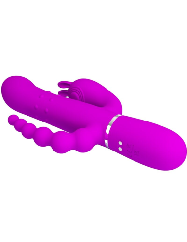 PRETTY LOVE - CAMMY TRIPLE VIBRADOR MULTIFUNCIÓN 4 EN 1 ROSA