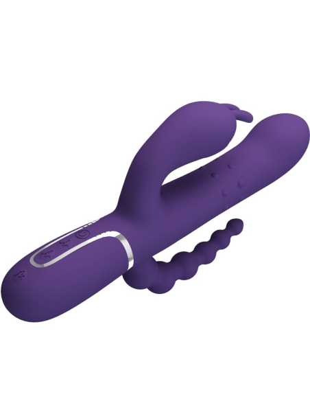 PRETTY LOVE - CAMMY TRIPLE VIBRADOR MULTIFUNCIÓN 4 EN 1 MORADO