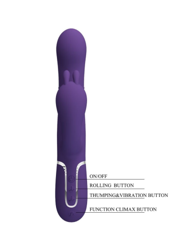 PRETTY LOVE - CAMMY TRIPLE VIBRADOR MULTIFUNCIÓN 4 EN 1 MORADO