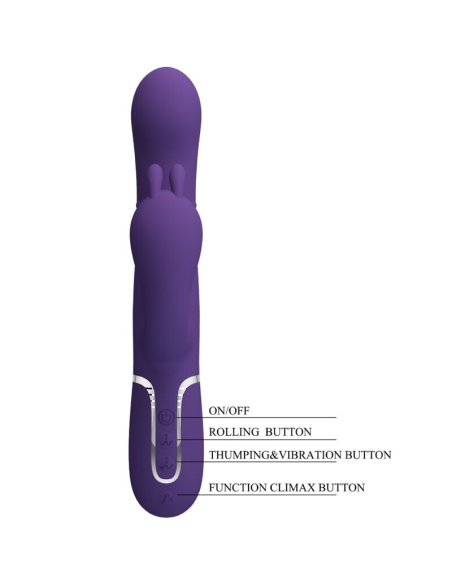 PRETTY LOVE - CAMMY TRIPLE VIBRADOR MULTIFUNCIÓN 4 EN 1 MORADO