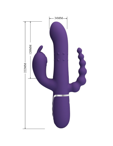 PRETTY LOVE - CAMMY TRIPLE VIBRADOR MULTIFUNCIÓN 4 EN 1 MORADO