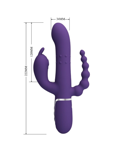 PRETTY LOVE - CAMMY TRIPLE VIBRADOR MULTIFUNCIÓN 4 EN 1 MORADO