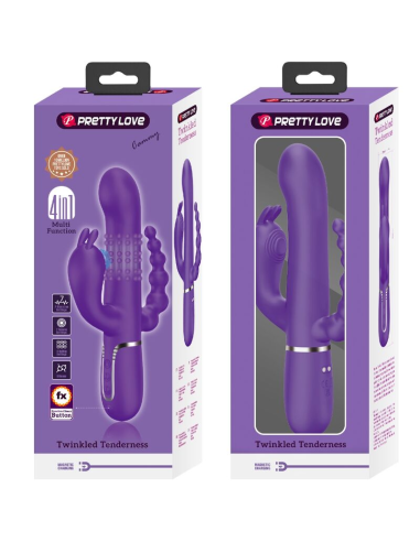 PRETTY LOVE - CAMMY TRIPLE VIBRADOR MULTIFUNCIÓN 4 EN 1 MORADO