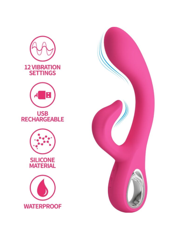 PRETTY LOVE - FRITZ VIBRADOR RABBIT 12 VIBRACIONES ROSA