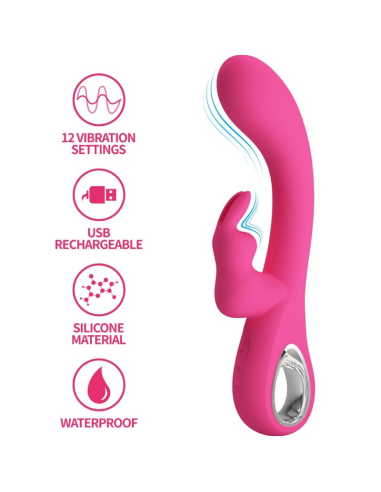 PRETTY LOVE - NOVAK VIBRADOR RABBIT 12 VIBRACIONES ROSA