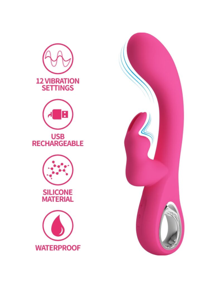 PRETTY LOVE - NOVAK VIBRADOR RABBIT 12 VIBRACIONES ROSA