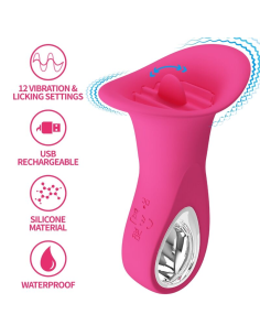 PRETTY LOVE - CLYDE VIBRADOR ORAL LENGUA VIBRADORA 12 VIBRACIONES ROSA