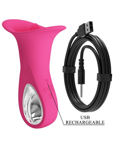 PRETTY LOVE - CLYDE VIBRADOR ORAL LENGUA VIBRADORA 12 VIBRACIONES ROSA