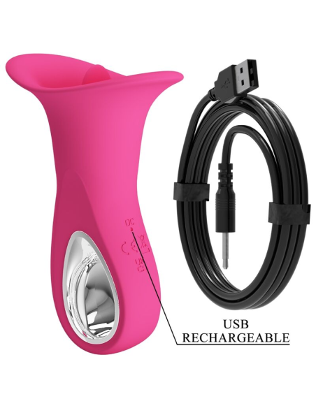 PRETTY LOVE - CLYDE VIBRADOR ORAL LENGUA VIBRADORA 12 VIBRACIONES ROSA