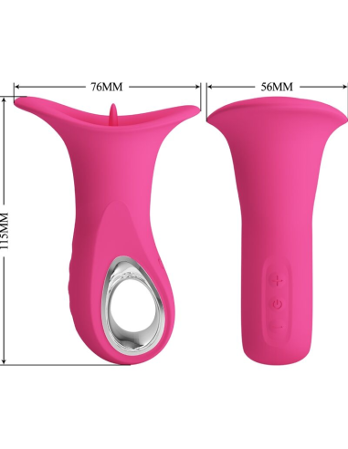 PRETTY LOVE - CLYDE VIBRADOR ORAL LENGUA VIBRADORA 12 VIBRACIONES ROSA