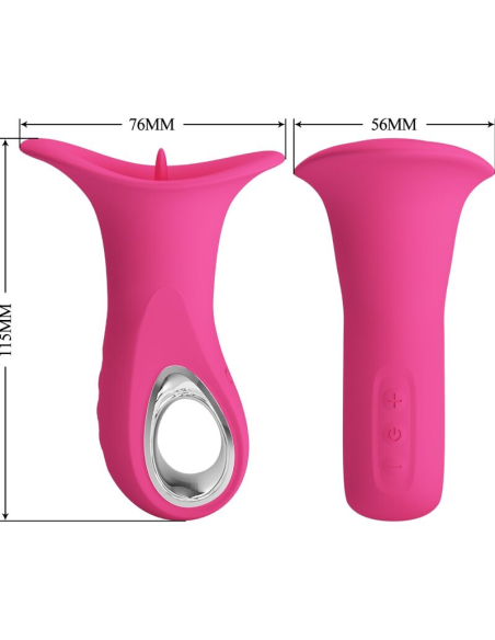 PRETTY LOVE - CLYDE VIBRADOR ORAL LENGUA VIBRADORA 12 VIBRACIONES ROSA