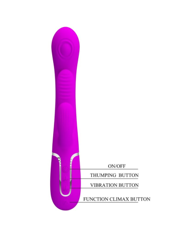 PRETTY LOVE - SHANIA TRIPLE VIBRADOR RABBIT MULTIFUNCIÓN ROSA