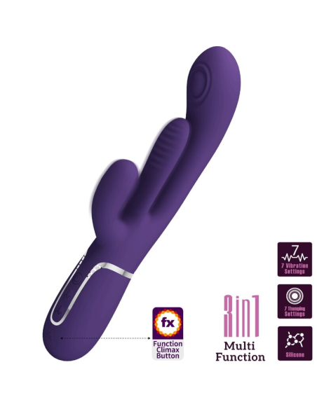 PRETTY LOVE - SHANIA TRIPLE VIBRADOR RABBIT MULTIFUNCIÓN MORADO