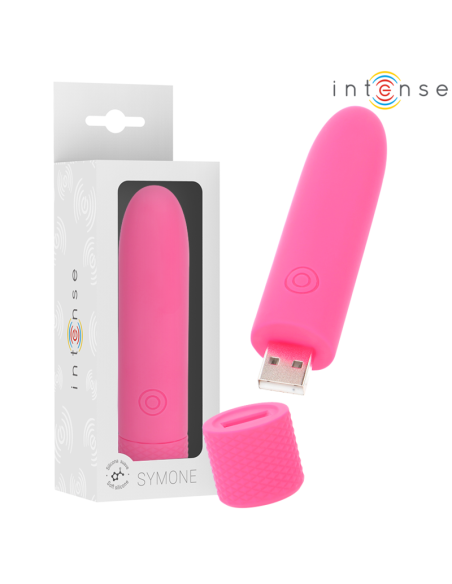 INTENSE - SYMONE BALA VIBRADORA RECARGABLE POR USB 8 VIBRACIONES ROSA 10 X 2.2 CM