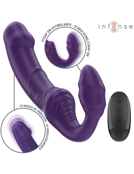 INTENSE - JILL VIBRADOR DOBLE 20 CM VIOLETA CONTROL REMOTO