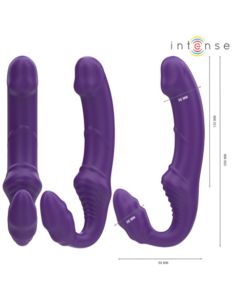 INTENSE - JILL VIBRADOR DOBLE 20 CM VIOLETA CONTROL REMOTO