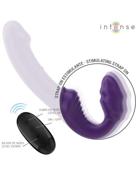 INTENSE - JILL VIBRADOR DOBLE 20 CM VIOLETA CONTROL REMOTO