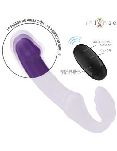 INTENSE - JILL VIBRADOR DOBLE 20 CM VIOLETA CONTROL REMOTO