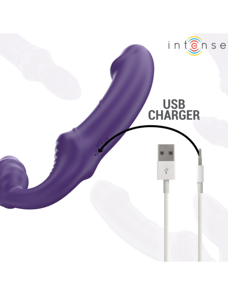 INTENSE - JILL VIBRADOR DOBLE 20 CM VIOLETA CONTROL REMOTO