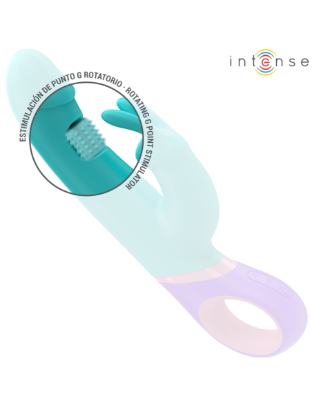 INTENSE - MÓNICA VIBRADOR RABBIT CON ESTIMULADOR ROTATORIO DEL PUNTO G AZUL