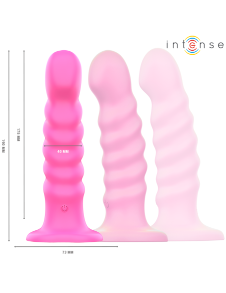 INTENSE - CINDY VIBRADOR TALLA L DISEÑO EN ESPIRAL 10 VIBRACIONES ROSA CONTROL REMOTO