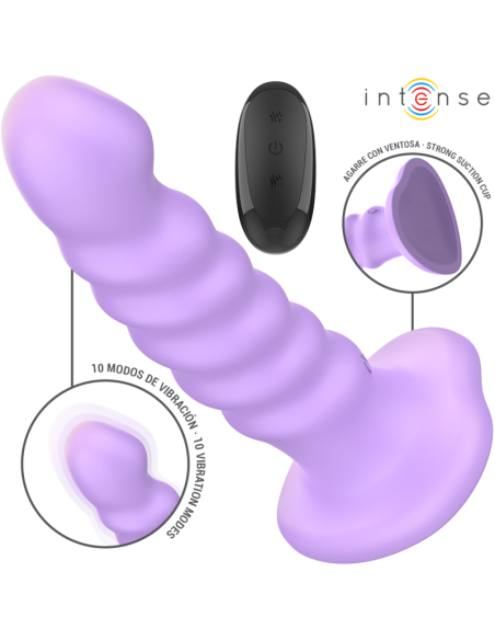 INTENSE - BRENDA VIBRADOR TALLA M DISEÑO EN ESPIRAL 10 VIBRACIONES MORADO CONTROL REMOTO