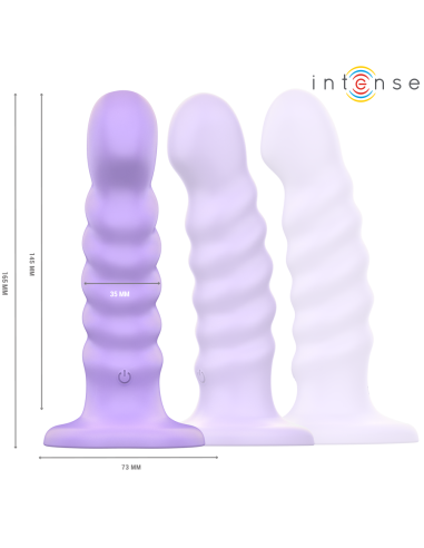 INTENSE - BRENDA VIBRADOR TALLA M DISEÑO EN ESPIRAL 10 VIBRACIONES MORADO CONTROL REMOTO