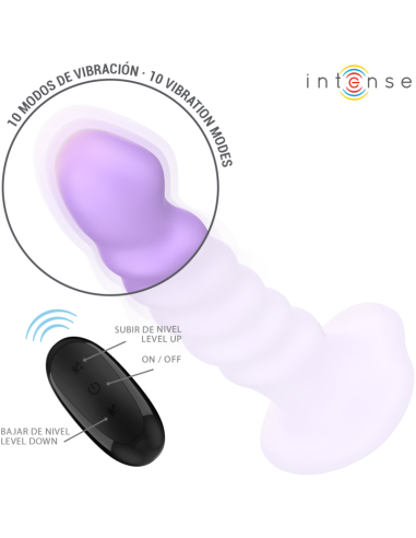 INTENSE - BRENDA VIBRADOR TALLA M DISEÑO EN ESPIRAL 10 VIBRACIONES MORADO CONTROL REMOTO