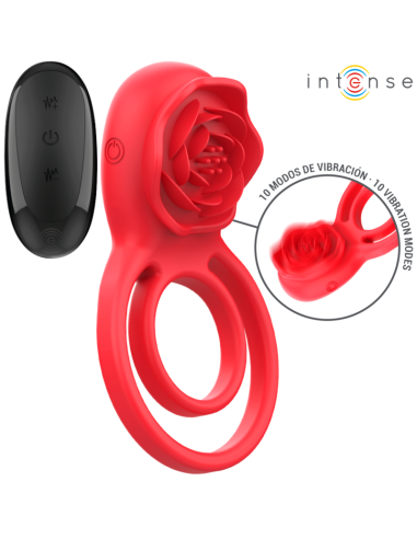 INTENSE - GAIL ROSA ESTIMULADORA 10 VIBRACIONES ROJO CONTROL REMOTO