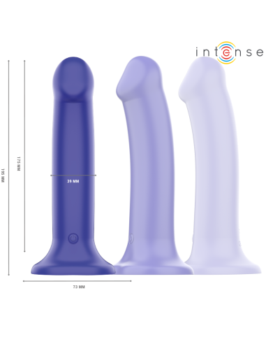INTENSE - VICTORIA VIBRADOR CON VENTOSA 10 VIBRACIONES AZUL OSCURO CONTROL REMOTO