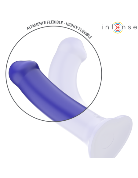 INTENSE - VICTORIA VIBRADOR CON VENTOSA 10 VIBRACIONES AZUL OSCURO CONTROL REMOTO