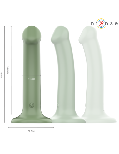 INTENSE - BECCA VIBRADOR CON VENTOSA 10 VIBRACIONES VERDE CONTROL REMOTO