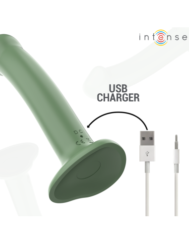 INTENSE - BECCA VIBRADOR CON VENTOSA 10 VIBRACIONES VERDE CONTROL REMOTO