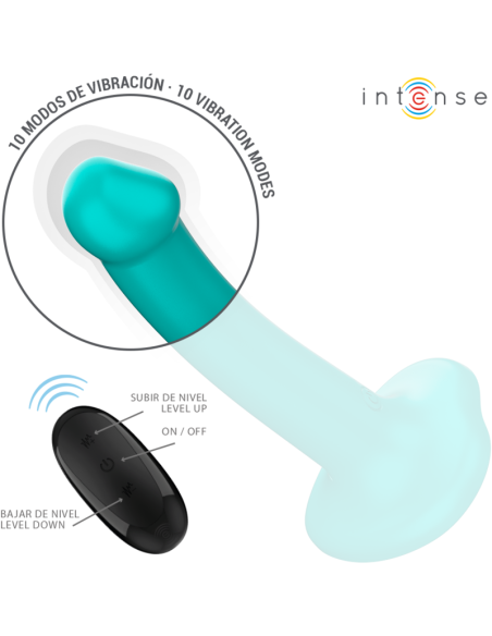 INTENSE - KATIE VIBRADOR CON VENTOSA 10 VIBRACIONES AZUL OSCURO CONTROL REMOTO