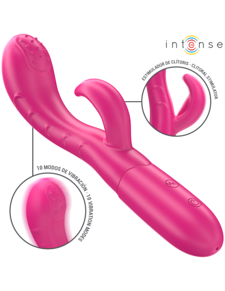 INTENSE - AMARA VIBRADOR CON LENGUA ESTIMULADORA 10 VIBRACIONES ROSA