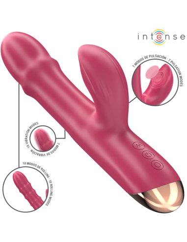 INTENSE - CHLOE VIBRADOR MULTIFUNCIÓN 3 EN 1 ROJO