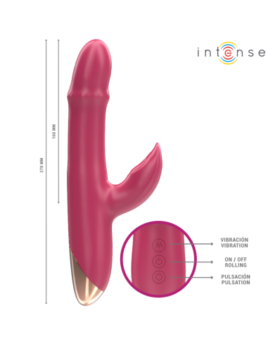 INTENSE - CHLOE VIBRADOR MULTIFUNCIÓN 3 EN 1 ROJO