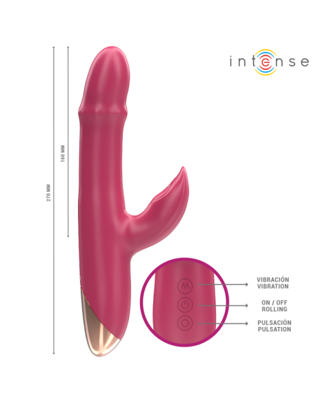 INTENSE - CHLOE VIBRADOR MULTIFUNCIÓN 3 EN 1 ROJO