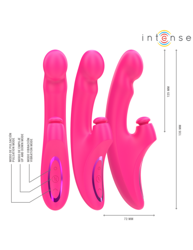 INTENSE - EMI VIBRADOR 13,5 CM MULTIFUNCIÓN 3 EN 1 10 VIBRACIONES ROSA