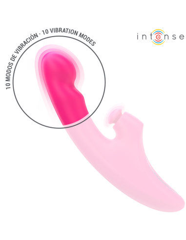 INTENSE - EMI VIBRADOR 13,5 CM MULTIFUNCIÓN 3 EN 1 10 VIBRACIONES ROSA