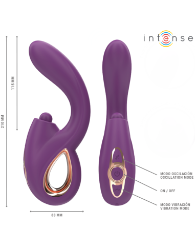 INTENSE - LALI VIBRADOR PUNTO G MULTIFUNCIÓN ESTIMULACIÓN and EMPUJE and VIBRACIÓN MORADO