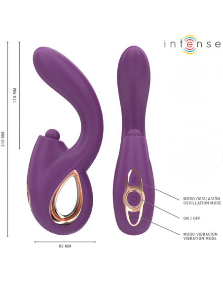INTENSE - LALI VIBRADOR PUNTO G MULTIFUNCIÓN ESTIMULACIÓN and EMPUJE and VIBRACIÓN MORADO