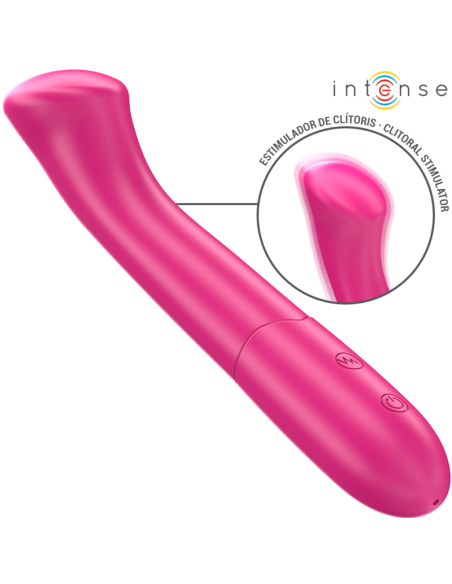 INTENSE - PATY VIBRADOR 19 CM FLEXIBLE 10 VIBRACIONES MODELO 2 ROSA