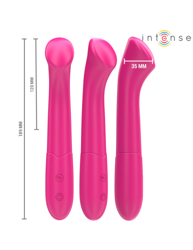 INTENSE - PATY VIBRADOR 19 CM FLEXIBLE 10 VIBRACIONES MODELO 2 ROSA