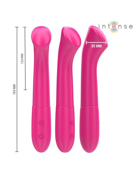 INTENSE - PATY VIBRADOR 19 CM FLEXIBLE 10 VIBRACIONES MODELO 2 ROSA