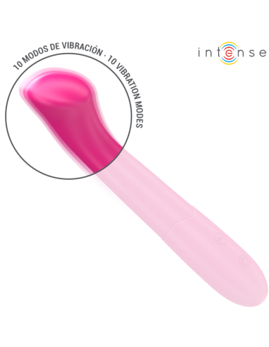 INTENSE - PATY VIBRADOR 19 CM FLEXIBLE 10 VIBRACIONES MODELO 2 ROSA