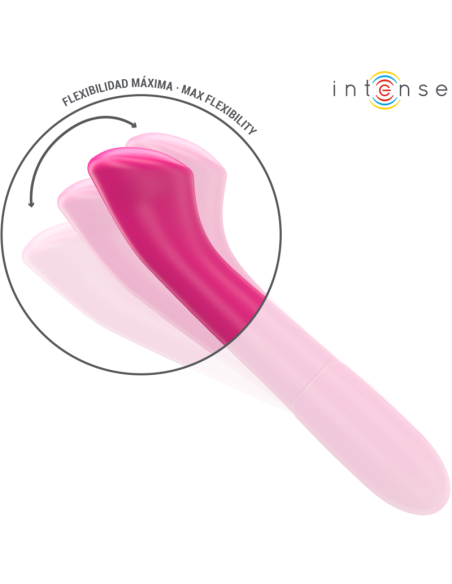 INTENSE - PATY VIBRADOR 19 CM FLEXIBLE 10 VIBRACIONES MODELO 2 ROSA