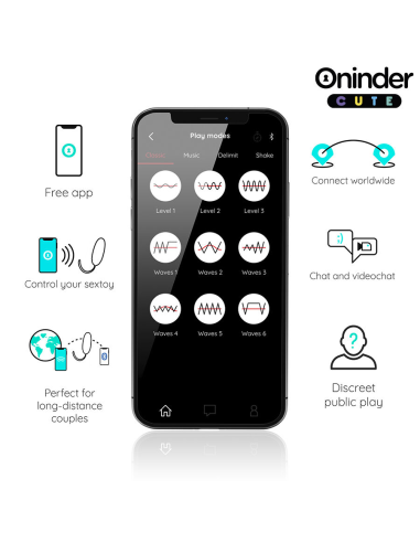 ONINDER CUTE - LOVE PLEASURE HUEVO VIBRO-GEMAS ROTADORAS SILICONA - APP MUNDIAL GRATUITA