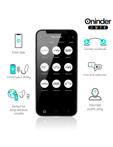 ONINDER CUTE - LOVE PLEASURE HUEVO VIBRO-GEMAS ROTADORAS SILICONA - APP MUNDIAL GRATUITA